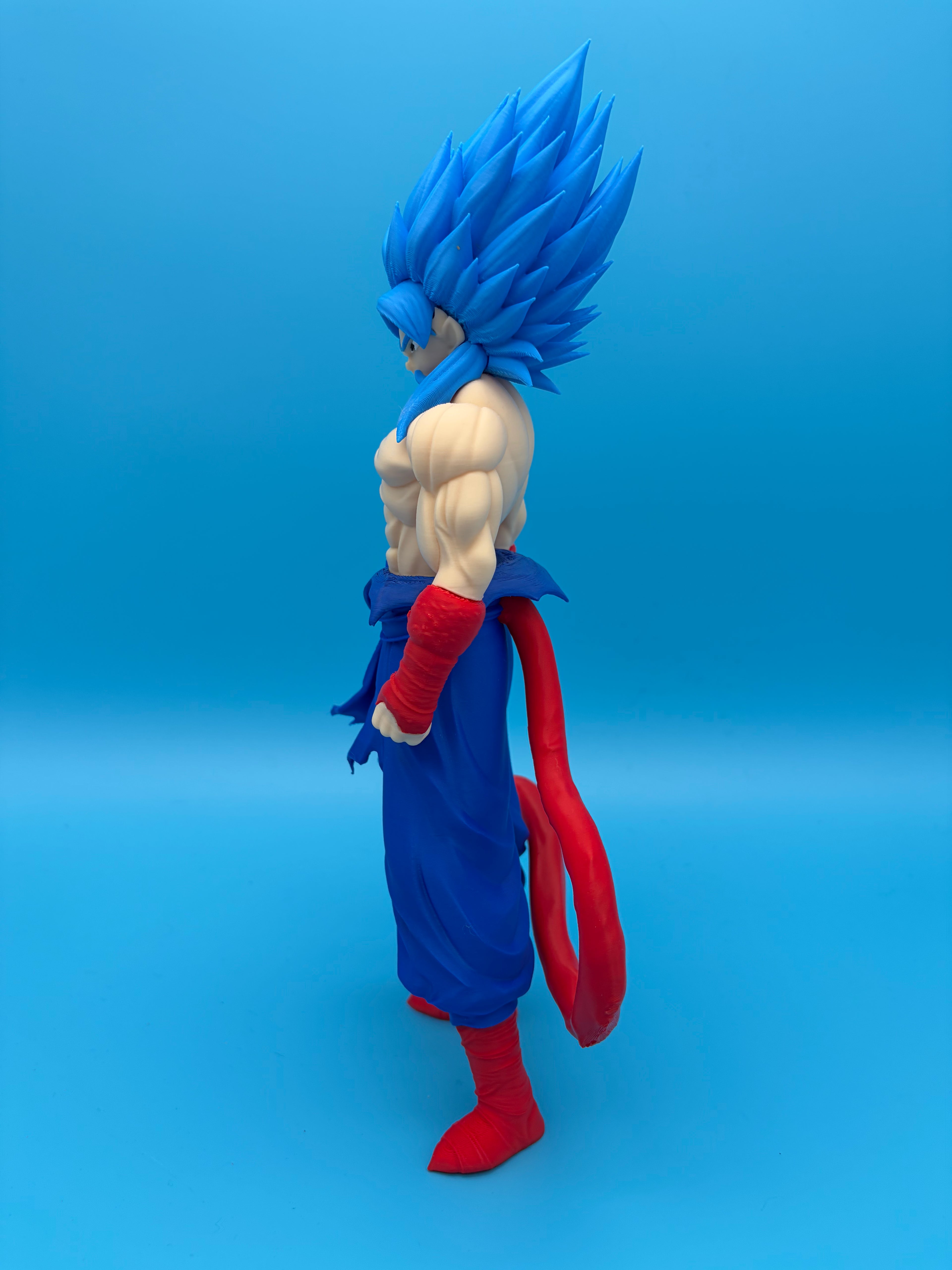 Blue Saiyan Warrior – 3D Printed Collectible Figure-12 inches