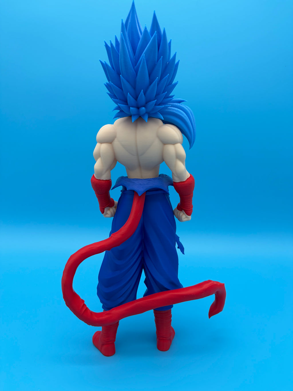 Blue Saiyan Warrior – 3D Printed Collectible Figure-12 inches