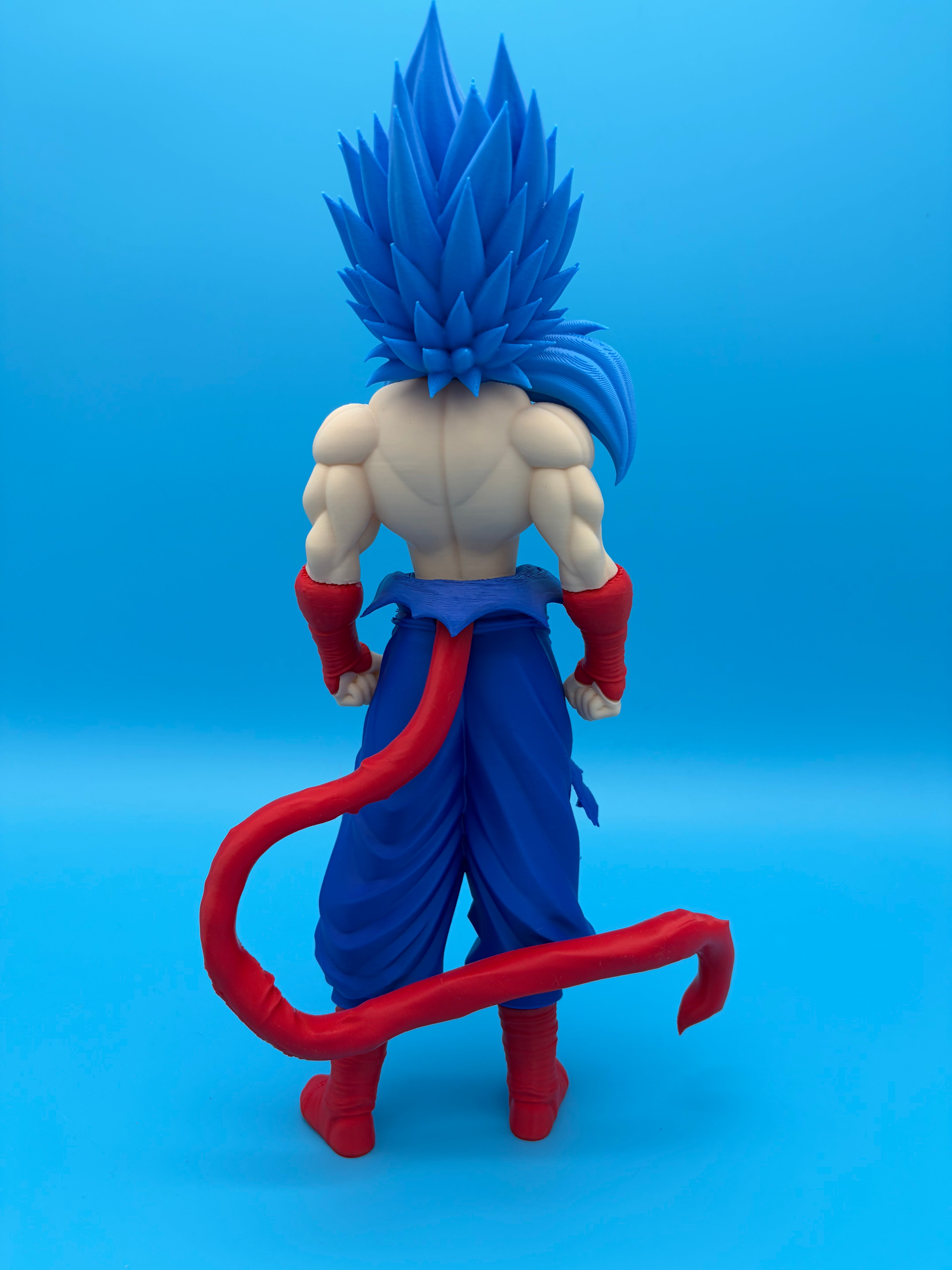 Blue Saiyan Warrior – 3D Printed Collectible Figure-12 inches