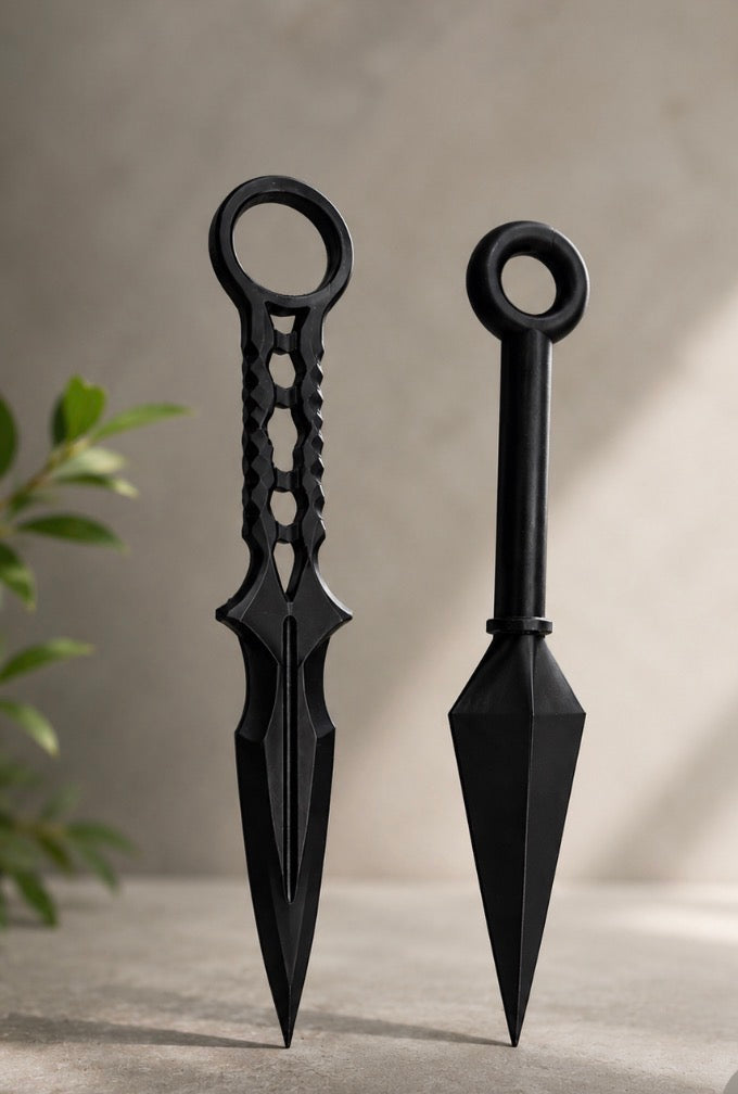 Anime-inspired Kunai set- Black Ninja Cosplay props- Set of 2