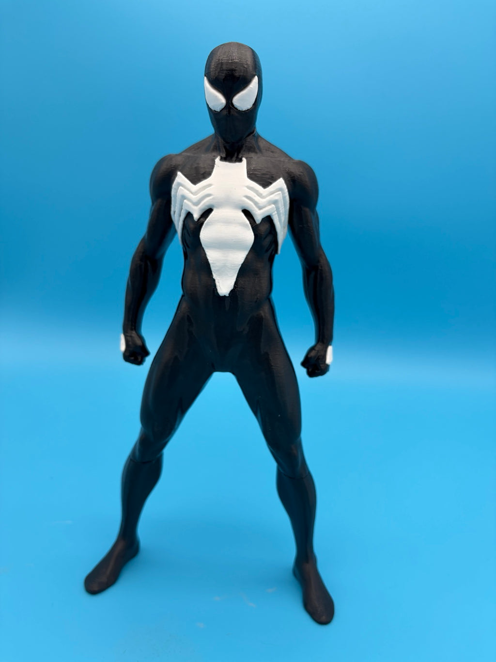 Black-suit Spider-Man 3D-printed figure front view
