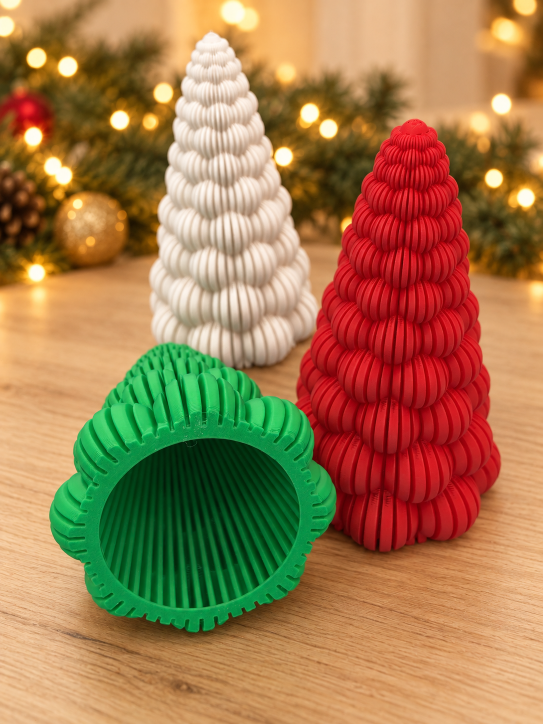 Christmas tree decorations with hollow underside detail