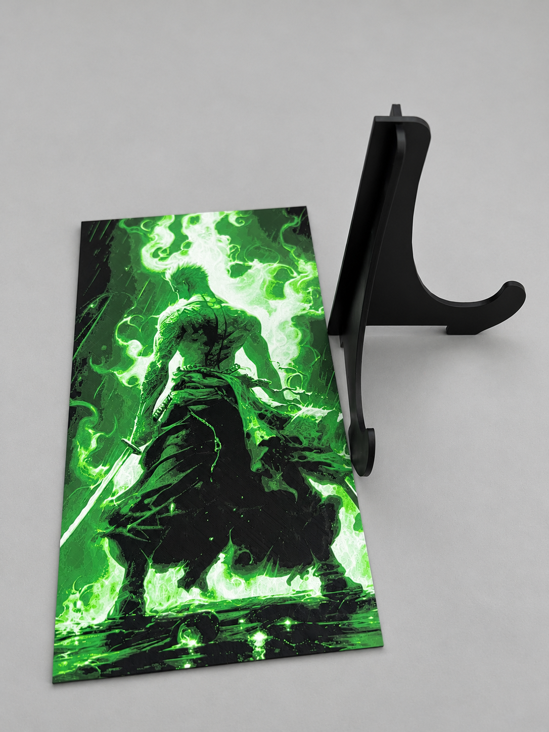 Zoro artwork with separate black display stand