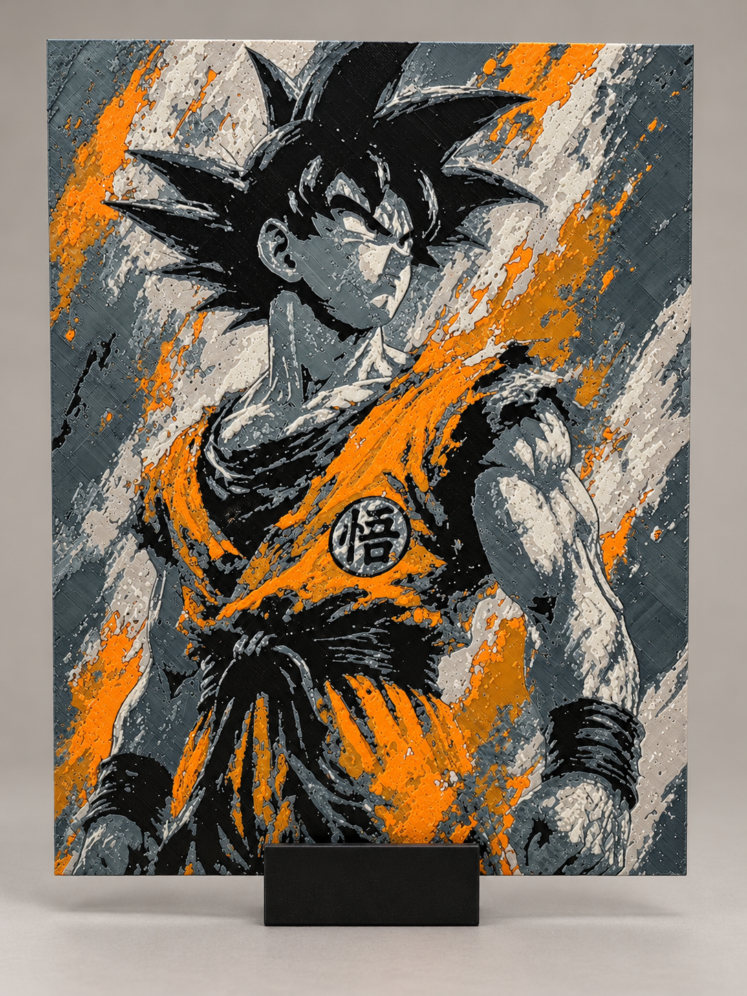 Front view of Goku HueForge artwork