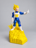 Super Saiyan Vegeta figure with yellow stand, 16 inches tall including stand