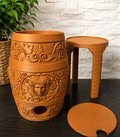 3L Vintage Barrel/Keg Plastic Liquor Dispenser w/ Stand & Lid Brown-3D print