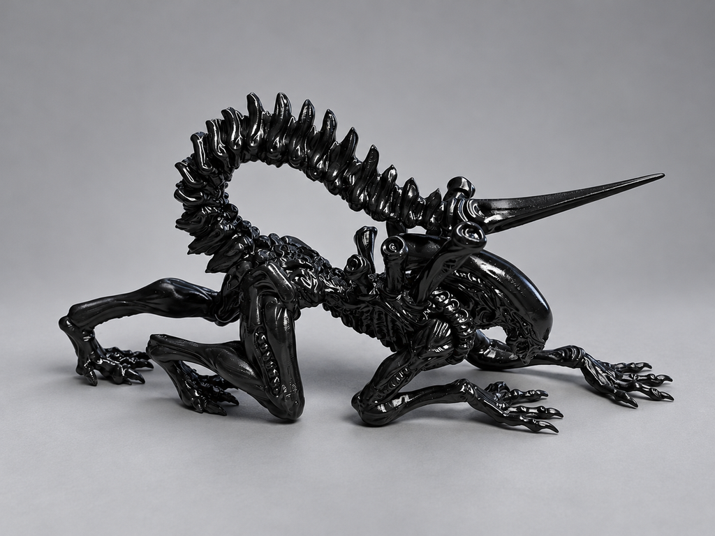 Xenomorph crouching side view
