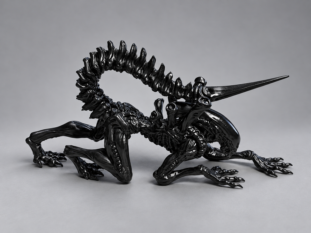 Xenomorph crouching side view